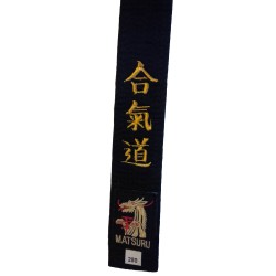 Ceinture Noire MATSURU Brodée Aïkido